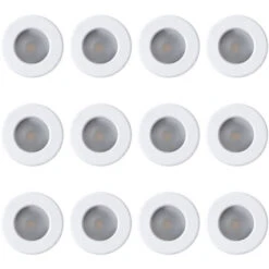 Litecraft Recessed Downlight IP65 Diecast Ceiling Spotlight In White - 12 Pack