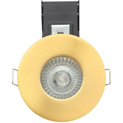 Litecraft Recessed Downlight Fire Rated Fixed Spotlight In Satin Brass - 2 Pack 4 Litecraft Recessed Downlight Fire Rated Fixed Spotlight In Satin Brass - 2 Pack - Image 4