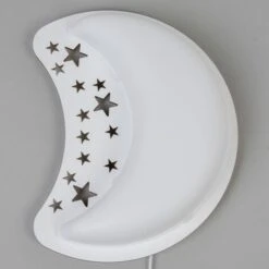 Litecraft Glow Moon & Stars Wall Light LED Children's Night Light - White -Home Lighting 92766354 3