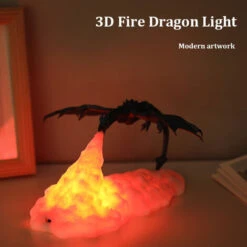 3D Print Dragon Lamp Bedroom Night Light Teenager Room Decoration Rechargeable LED Lights Indoor Lighting Holiday Birthday Gift Fire -Home Lighting 93488629 3