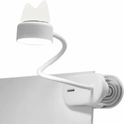 Cute Kids Night Light For Reading In Bed Kawaii Clip Lamp USB Rechargeable Book Lamp For Reading In Bed At Night Cute Cat Lamp Birthday Gifts For Teenage Girls (White)