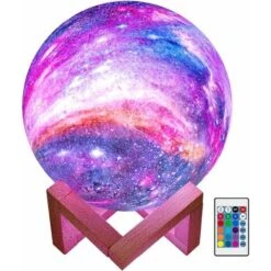 Galaxy Moon Lamp 16 Colors LED 3D Moon Light Lava Lamp, Remote & Touch Control Star Moon Night Light Birthday Gifts 12cm