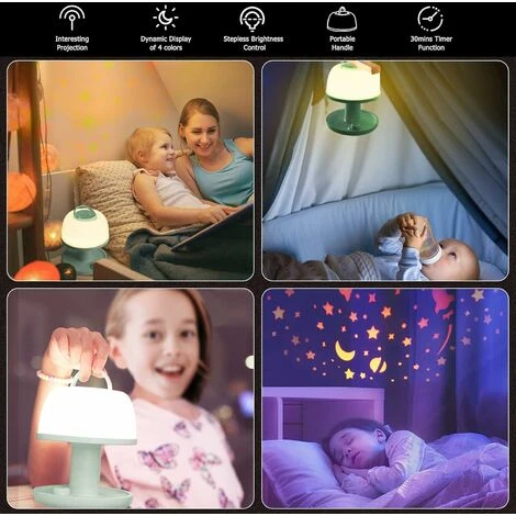 Night Light For Toddlers, Dimmable LED Bedside Lamp With Star Projector, Night Lights For Kids With Timer And Color Changing 2 Night Light For Toddlers, Dimmable LED Bedside Lamp With Star Projector, Night Lights For Kids With Timer And Color Changing - Image 2