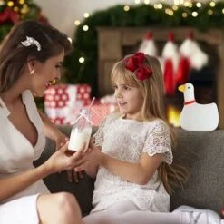 1pc Cute Duck Goose Night Light, USB Rechargeable Animal Nursery Lamp Portable Soft Silicone Light, Kids Bedroom Light Holiday Birthday Gift -Home Lighting 93513472 5