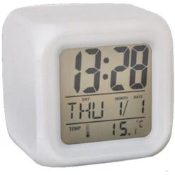 Children's Alarm Clock, Boy Girl Digital Alarm Clock With Seven Color LED Night Light And Alarm Clock Function For School, Birthday Christmas Gifts