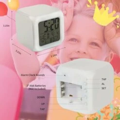 Children's Alarm Clock, Boy Girl Digital Alarm Clock With Seven Color LED Night Light And Alarm Clock Function For School, Birthday Christmas Gifts -Home Lighting 93513539 4