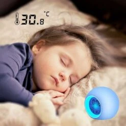 Kids LED Alarm Clock, Digital Alarm Clocks For Kids Bedside 7 Colors Changing Light For Boys Girls Bedroom Decor With Temperature Date, Touch Control And Snoozing (Blue) 8 Kids LED Alarm Clock, Digital Alarm Clocks For Kids Bedside 7 Colors Changing Light For Boys Girls Bedroom Decor With Temperature Date, Touch Control And Snoozing (Blue) -Home Lighting 93513557 4