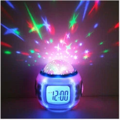 1pc Digital Alarm Clock Star Projector Music Ring Calendar For Kids Boys Girls