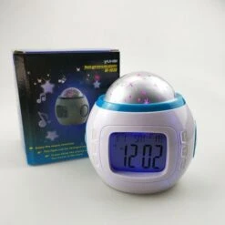 1pc Digital Alarm Clock Star Projector Music Ring Calendar For Kids Boys Girls -Home Lighting 93518247 4