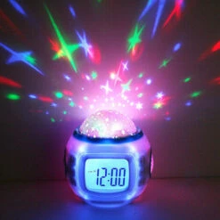 1pc Digital Alarm Clock Star Projector Music Ring Calendar For Kids Boys Girls -Home Lighting 93518247 5