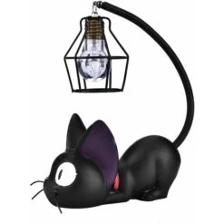 Cute Night Light Black Cat Table Lamp Resin Craft Desk Lamp With Antique Iron Shade Bedroom Table Decoration