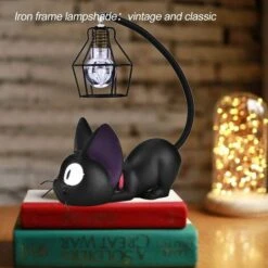 Cute Night Light Black Cat Table Lamp Resin Craft Desk Lamp With Antique Iron Shade Bedroom Table Decoration 8 Cute Night Light Black Cat Table Lamp Resin Craft Desk Lamp With Antique Iron Shade Bedroom Table Decoration -Home Lighting 93537651 4