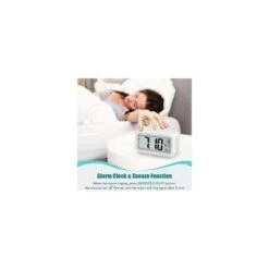 Digital Alarm Clock Morning Alarm Clock, Silent Battery Operated Digital Alarm Clock For Kids Adults Large LED Display Temperature Calendar(White) -Home Lighting 94518934 3