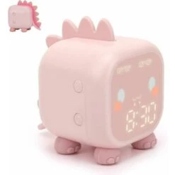 Alarm Clock For Kids, Digital Alarm Clock For Kids Room, Wake Up Light With USB Alarm Clock (Pink)