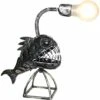 Creative Fisherman Lamp, Fisherman Fish Lamp Art Lamp, Retro Iron Art Shark Lamp, USB Fish Design LED Night Light, Table Lamp For Home Decor (S)