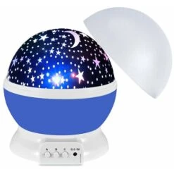 Baby Night Light, Musical And Luminous Child Night Light, Star Sky Projector, 10 Colors Projection Star Night Light, Child Adult LED Projector Lamp, Child Gift Baby Girl Boy（blue）