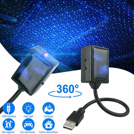 USB Car Interior Atmosphere Starry Sky Lamp Ambient Star LED Projector Light, Blue 3 USB Car Interior Atmosphere Starry Sky Lamp Ambient Star LED Projector Light, Blue - Image 3