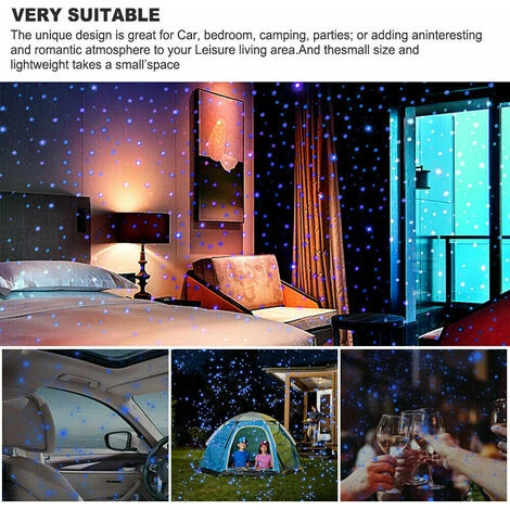 USB Car Interior Atmosphere Starry Sky Lamp Ambient Star LED Projector Light, Blue 5 USB Car Interior Atmosphere Starry Sky Lamp Ambient Star LED Projector Light, Blue - Image 5