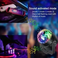 USB LED Disco Ball For Kids, Disco Light, Light Effects, 7 Colors Music Controlled, Party Lighting For Kids, Christmas, Birthday Party, Decoration -Home Lighting 97814000 3