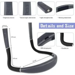 Neck Reading Light, Book Light For Reading In Bed At Night, USB Rechargeable Neck Light, 3 Colours & 3 Brightness Levels, Neck Book Light Perfect For Reading，Grey -Home Lighting 97905053 3