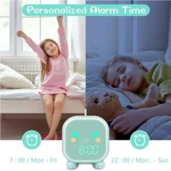 Kids Alarm Clock, Cute Dinosaur Digital Alarm Clock Children's Sleep Trainier, Wake Up Light & Night Light With USB Alarm Clock (Pink) -Home Lighting 97905074 3