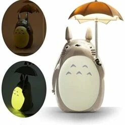 Totoro LED Night Light For Kids, Rechargeable USB Reading Table Lamp, Cartoon, Cute Animal, Boys And Girls Room Decoration