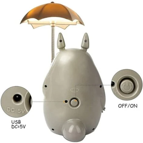Totoro LED Night Light For Kids, Rechargeable USB Reading Table Lamp, Cartoon, Cute Animal, Boys And Girls Room Decoration 3 Totoro LED Night Light For Kids, Rechargeable USB Reading Table Lamp, Cartoon, Cute Animal, Boys And Girls Room Decoration - Image 3