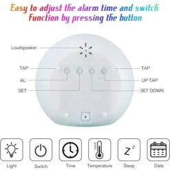 Children's Digital Alarm Clock 7 Colors Child Alarm Clock With Calendar And Thermometer, Clock Creative Round Alarm Clock With LED Night Light For Kids Baby (Color) -Home Lighting 97928735 3