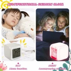 Despertador Para Niños, Despertador Digital Para Niños Y Niñas Con Luz Nocturna LED De Siete Colores Y Función De Despertador, Adecuado Para La Escuela, Regalos De Cumpleaños, Navidad -Home Lighting 98835623 3